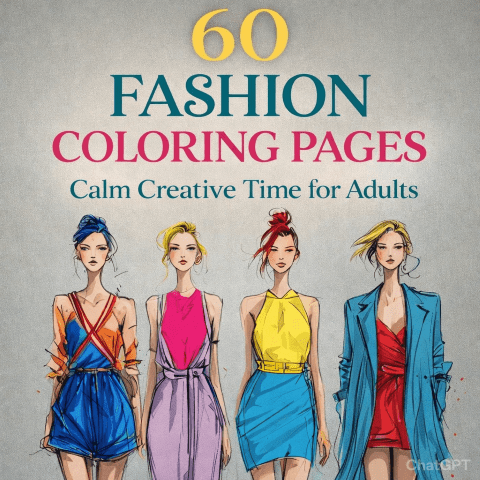 60 Fashion Coloring Pages – Calm Creative Time for Adults
