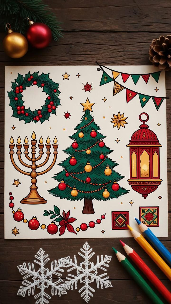 Winter Holiday Coloring Traditions Around the World