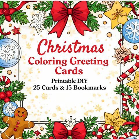 25 Christmas Coloring Cards – Screen-Free Festive Crafting