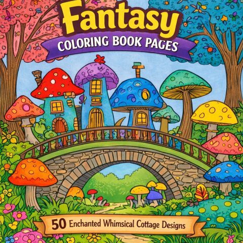 50 Whimsical Cottage Coloring Pages – Escape and Find Calm