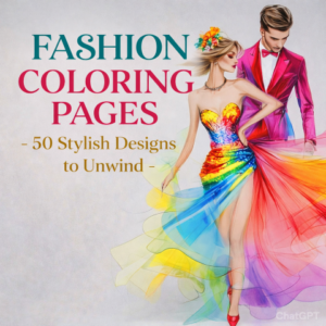 fashion coloring pages– 50 Stylish Designs to Unwind