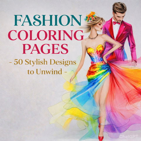 Fashion Coloring Pages – 50 Stylish Designs to Unwind