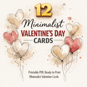 12 Minimalist Valentines Day Cards – Printable PDF