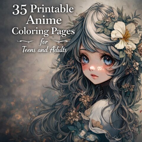 printable anime coloring pages for adults for Teens and Adults - Kawaii Anime Girl Coloring Sheets