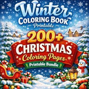 Winter coloring book printable