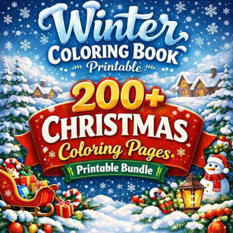 Winter Coloring Book – 200+ Cozy Christmas Scenes to Color
