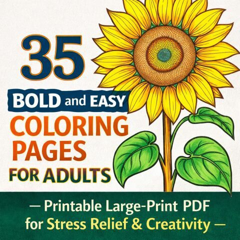 35 Bold and Easy Coloring Pages – Stress Relief Made Simple