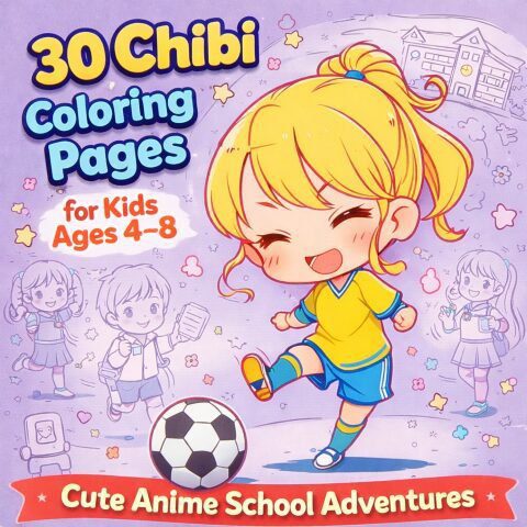 30 Chibi Coloring Pages – Screen-Free Anime Fun Ages 4–8