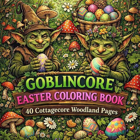 40 Goblincore Easter Coloring Pages – Woodland Calm and Joy