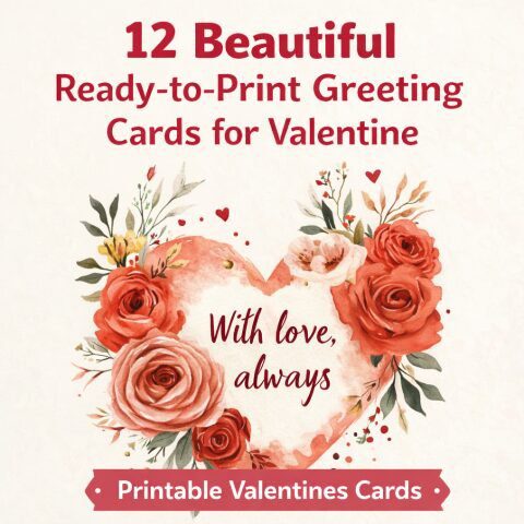 12 Valentine Greeting Cards – Heartfelt Screen-Free Gift