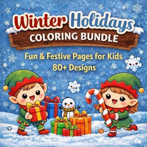 Winter Coloring Bundle – 80+ Festive Scenes for Screen-Free