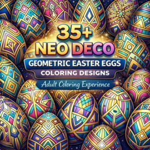 Neo Deco Easter Eggs Coloring Book – Geometric Art Deco Designs for Adults