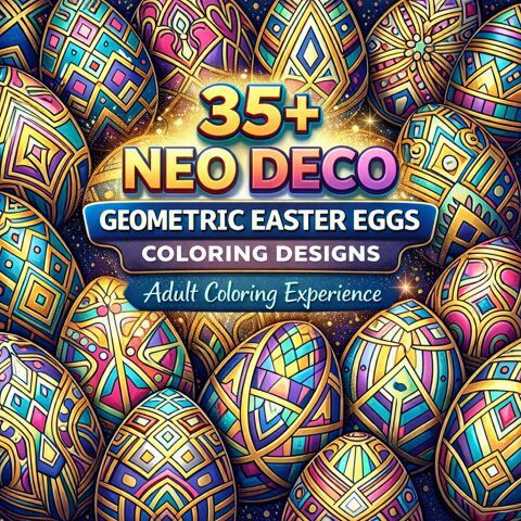 Neo Deco Easter Coloring Book – Art Deco Calm for Adults