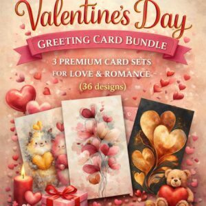 Valentines Day Card Bundle - 3 Premium Card Sets for Love & Romance