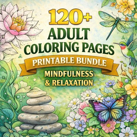 Adult Coloring Bundle – 120+ Designs for Mindful Calm