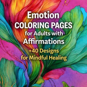 Emotion coloring pages for adults with affirmations promoting mindfulness and emotional wellness
