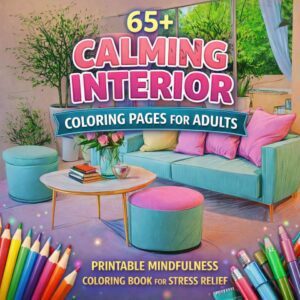 printable interior coloring pages for adults – Printable Mindfulness Coloring Book for Stress Relief