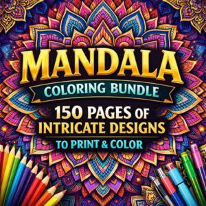 mandala coloring bundle 150 pages